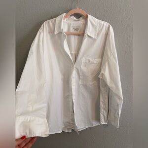 Abercrombie & Fitch Oversized White Button Down Shirt L